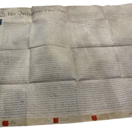 English Vellum Indenture Red Wax Seals, 1793 (1 of 3)