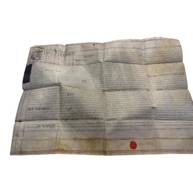 English Vellum Indenture Red Wax Seal Halifax, 1776 (1 of 4)