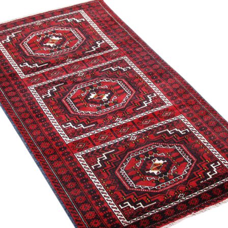 Handmade Persian Turkman Runner Rug, 4x7 (1 of 4)