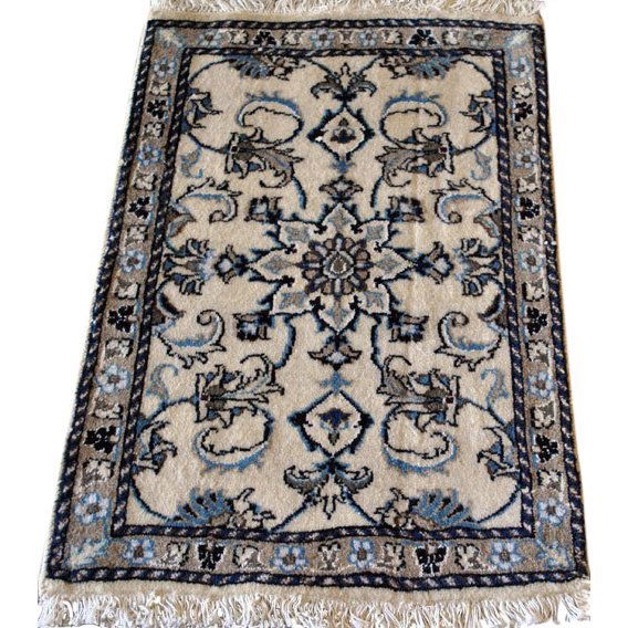 Silk Blended Persian Nain Rug, 3x2 (1 of 4)