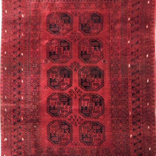 Semi-Antique Afghan Bokara Rug, 7x10 (1 of 4)