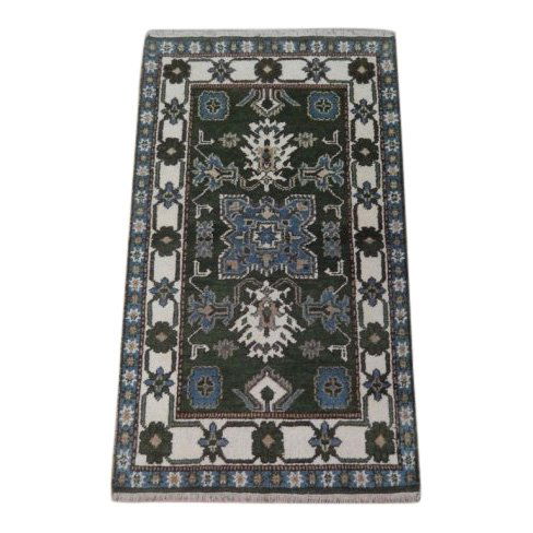 Green Traditional Kazak Geometric Rug, 3x5 (1 of 5)