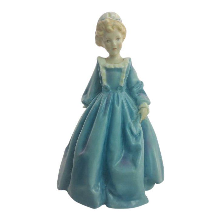 Royal Worcester Figurine: Grandmother's Dress: Maker: Royal Worcester Title: Grandmother's Dress Size: 6.5 inches tall Date: 1953 Reference: RW3081 Royal Worcester is one of the oldest English porcelain brands still in existence today. In 1751, Dr