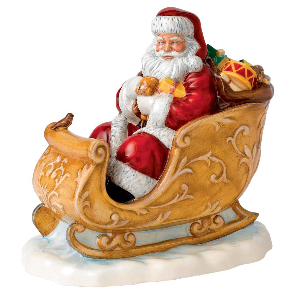 Royal Doulton Figurine: Santa's Sleigh: Maker: Royal Doulton Title: Santa's Sleigh Size: 7.5 inches tall Date: 2014 Reference: HN5689 Accompanied with box Royal Doulton is an English company producing tableware and collectables, dating from