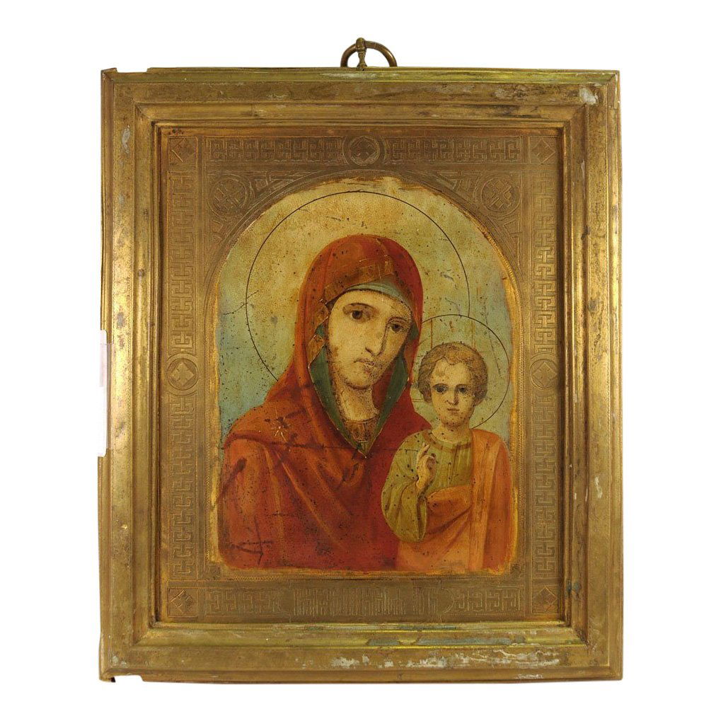 Ukrainian Double-sided Icon: Virgin Mary & Resurrection (1 of 4)