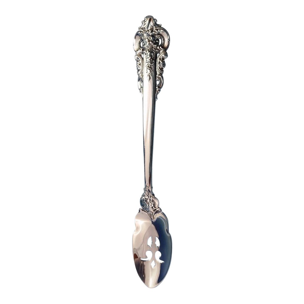 Grande Baroque Wallace Sterling Pierced Olive Spoon (1 of 5)