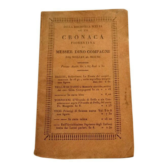 Cronaca Fiorentina Di Messer Dino Compagni By A. Bengi (1 of 2)