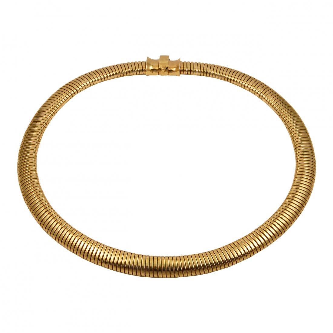 14K Gold Choker Necklace: Item: Choker Necklace Metal: 14k Yellow Gold Circa 1940s Please note that this lot has a reserve. When you leave a bid in advance of the auction, submit your maximum. Jasper52 will bid on your behalf 