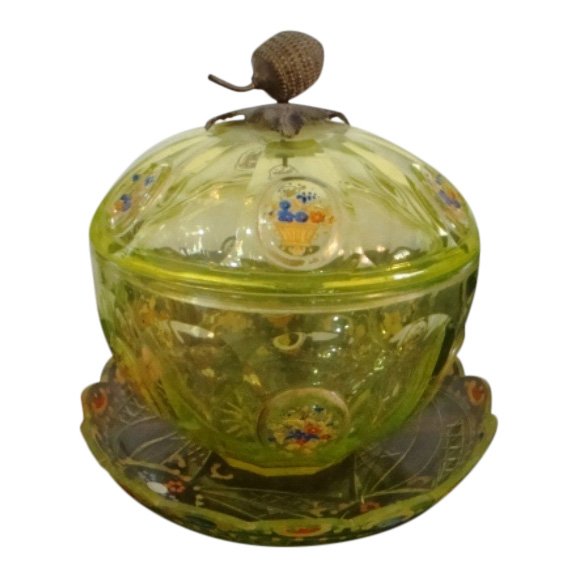 Bohemian Glass Lidded Candy Dish, 1850's (1 of 4)
