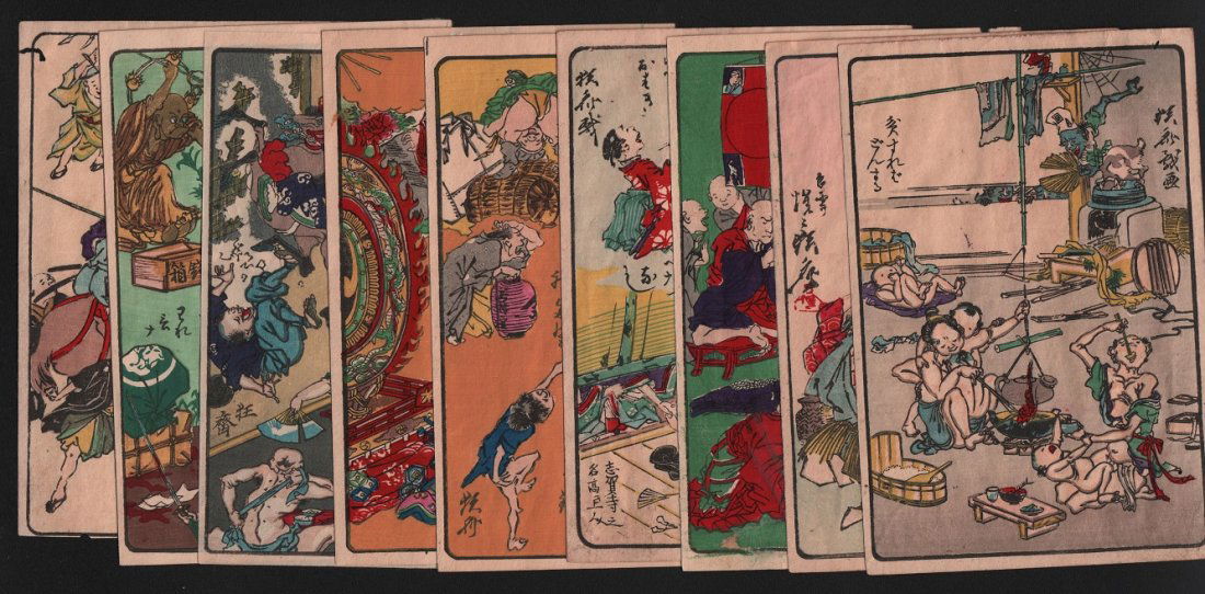 Kawanabe Kyosai - Lot of 9 (1 of 4)