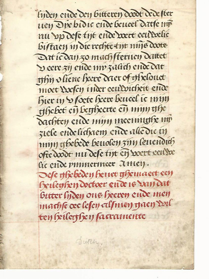 16th C Manuscript on Vellum Lettre Battarde Script (1 of 2)