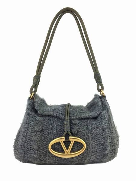 Valentino Grey Wool Knit Catch Bag