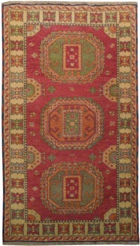Antique Replica Lori Pombak Kazak Wool Rug, 3x5 (1 of 6)