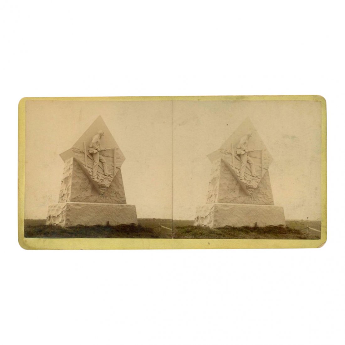 Civil War Stereoview: Monument to MA Infantry, 1886 (1 of 3)