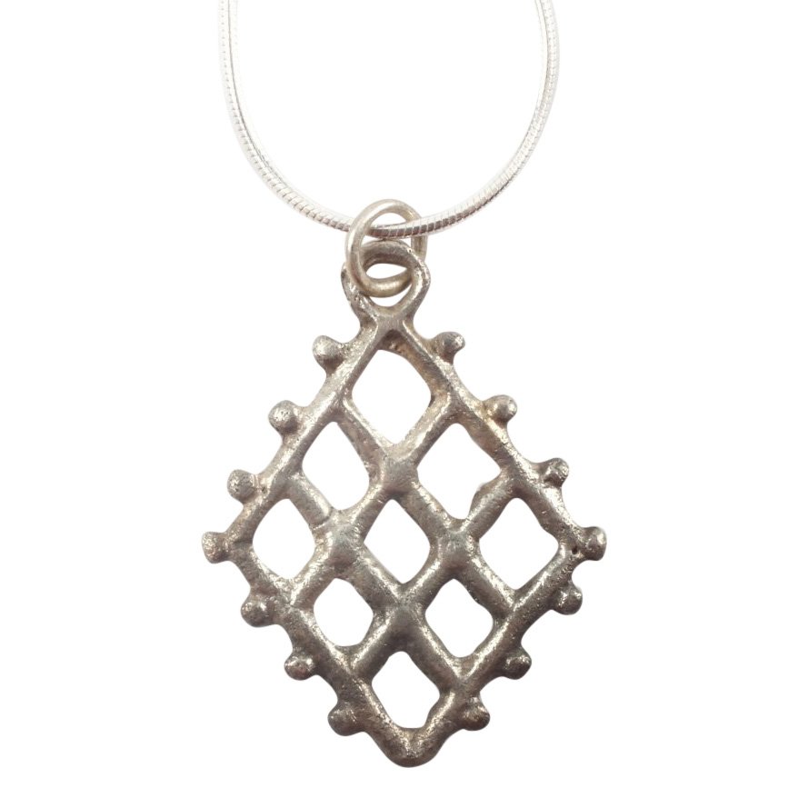 Silvered Bronze Viking Lattice Pendant, 850-1050 A.D. (1 of 2)