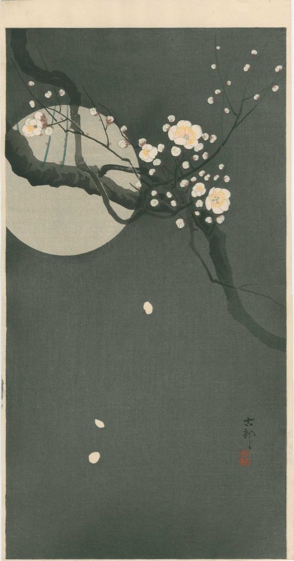 Ohara Koson - Full Moon and Blossoms 1920's (1 of 3)