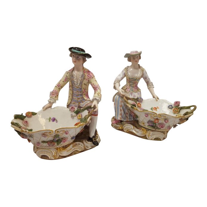 Pair of Meissen Figural Dishes, 19th Century (1 of 10)