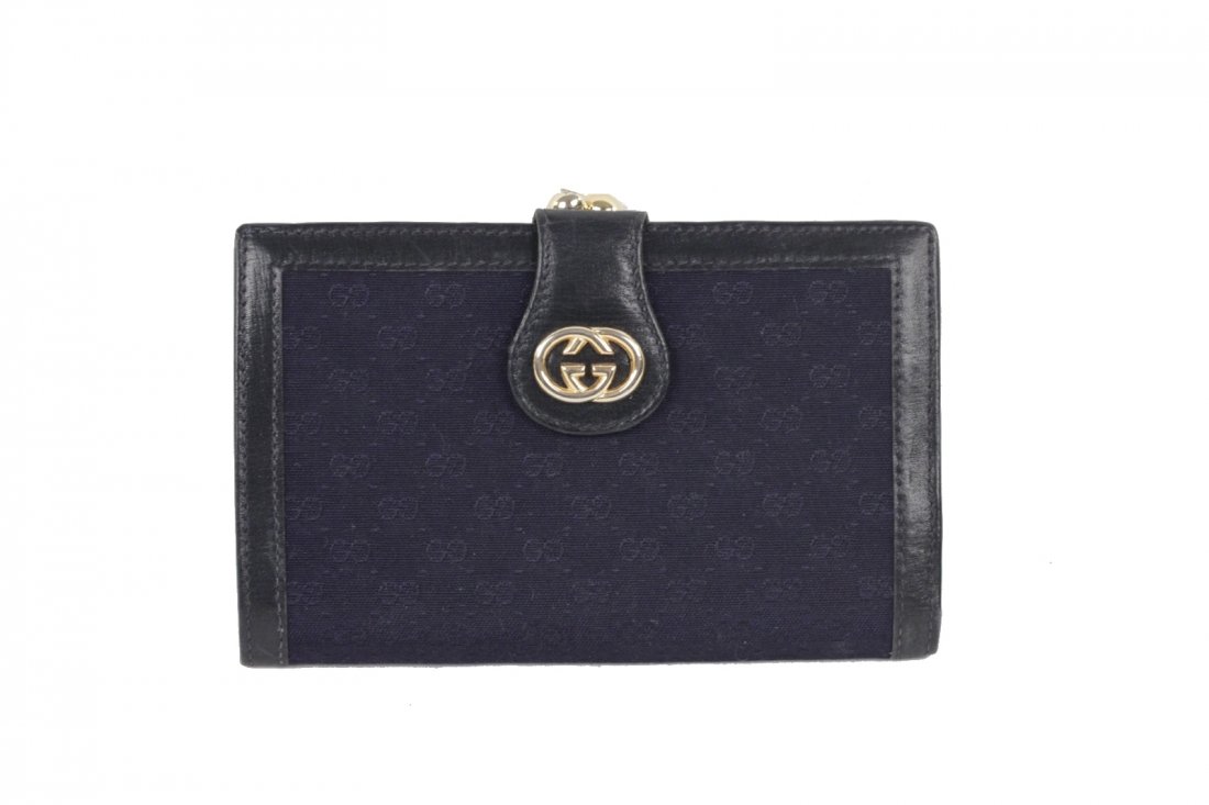Gucci Vintage Navy Monogram Wallet (1 of 6)
