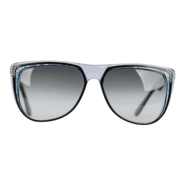 Yves Saint Laurent Vintage Eqyptos Sunglasses: Item: Yves Saint Laurent Vintage Rhinestone Egyptos Sunglasses Brand: Yves Saint Laurent Date: Late 1970's or early 1980's Description: Semi-transparent tones of turquoise, green and black. Rhinestone