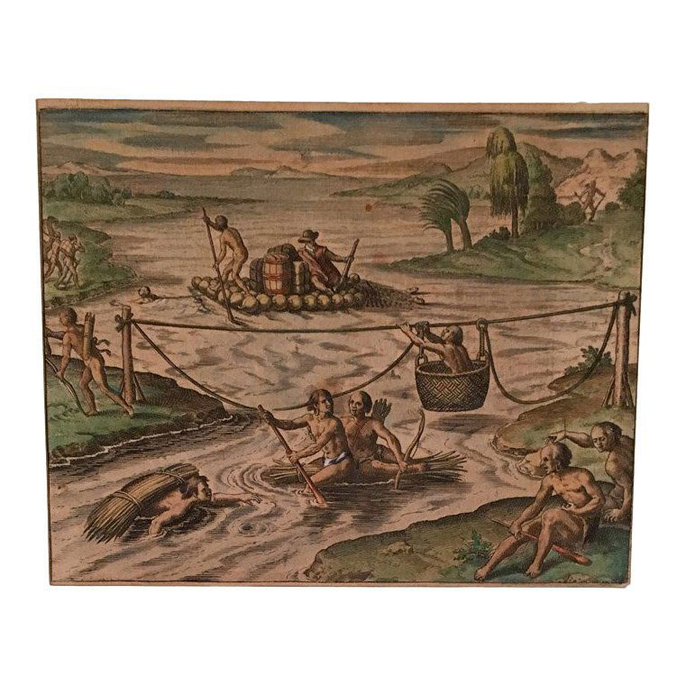 Fishing in the West Indies, Theodore de Bry 16th C (1 of 1)
