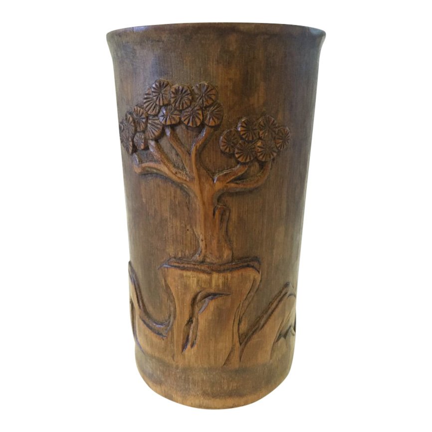 Asian Bamboo Brush Pot (1 of 4)