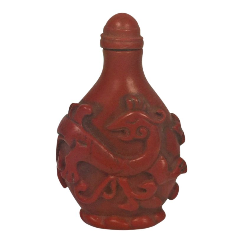 Two Red Lacquer Snuff Bottles (1 of 8)