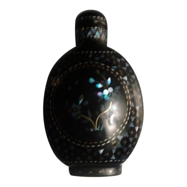 Chinese Inlaid Wood Snuff Bottle, 1920's (1 of 4)