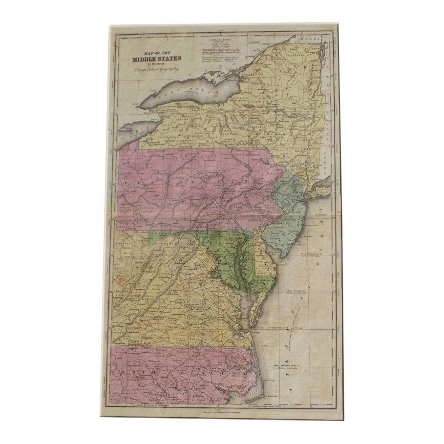 Middle States of United States 1829 (1 of 6)