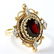 Vintage 14K Yellow Gold Garnet & Diamond Ring, 3.23 ctw - 3