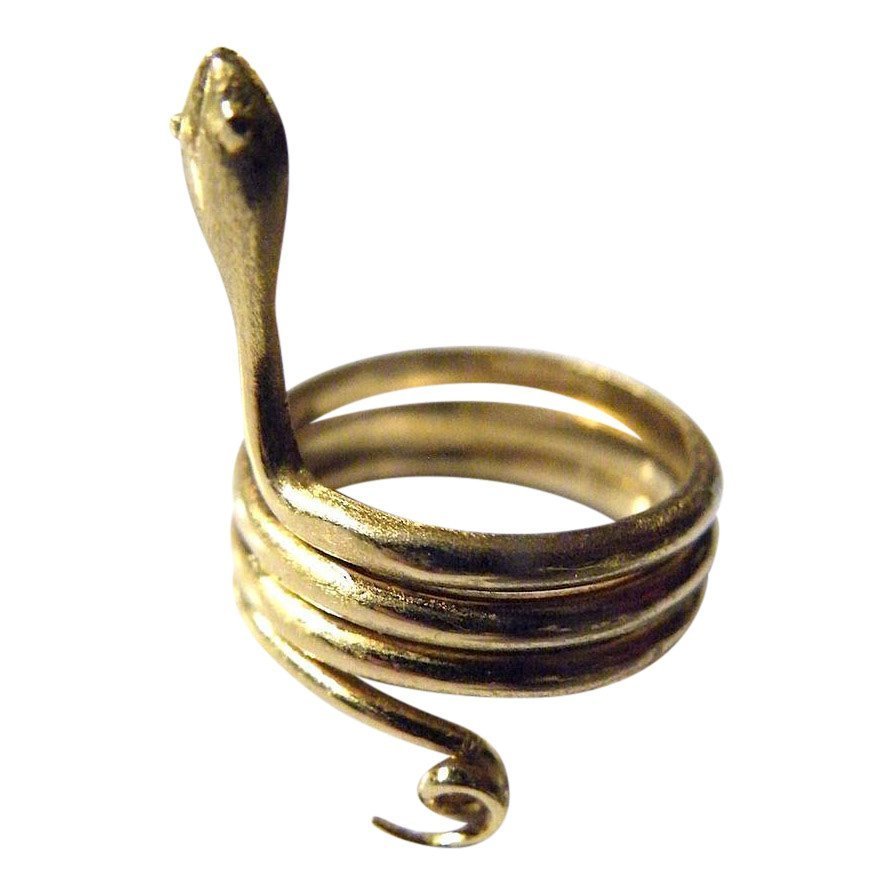 Vintage Solid 18K Gold Snake Ring (1 of 4)