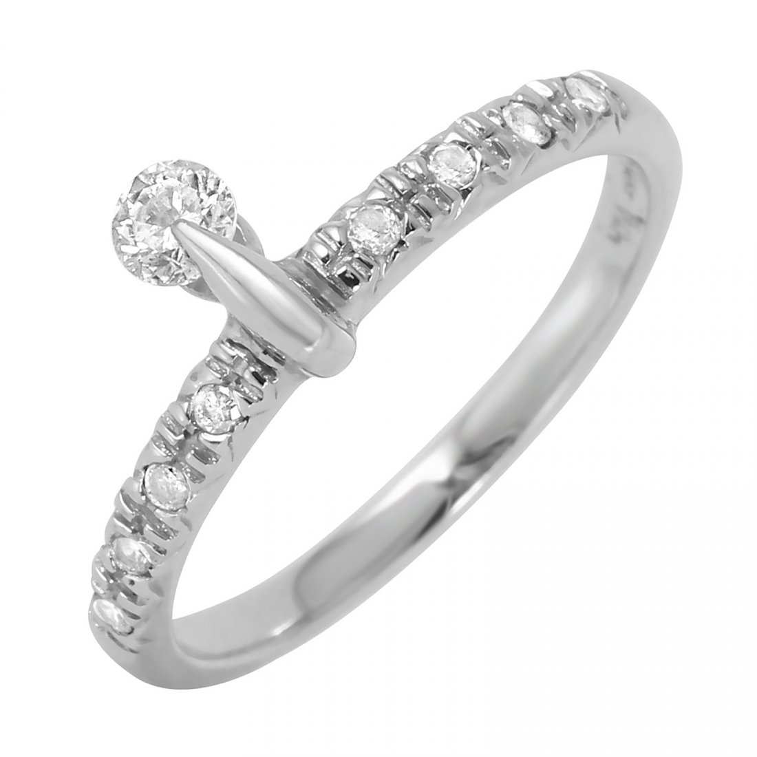 14KT White Gold Diamond Ring, 0.18 ctw (1 of 2)