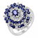 10K White Gold Sapphire Diamond Ring, 0.71 ctw