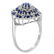 10K White Gold Sapphire Diamond Ring, 0.71 ctw - 2