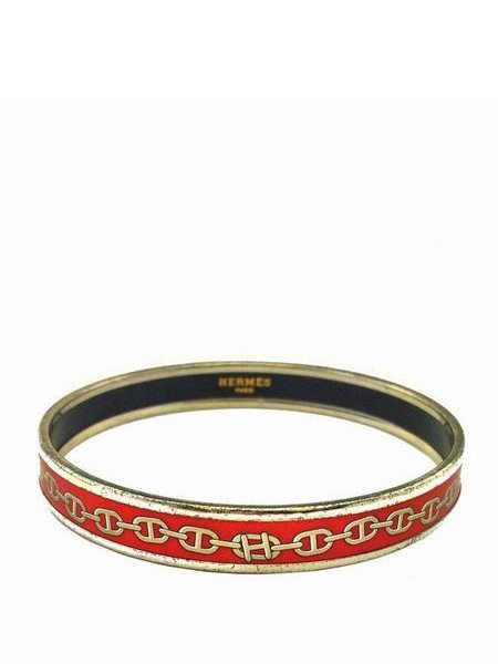 Hermes: Printed Enamel Chain Link Narrow Bracelet 70 (1 of 4)