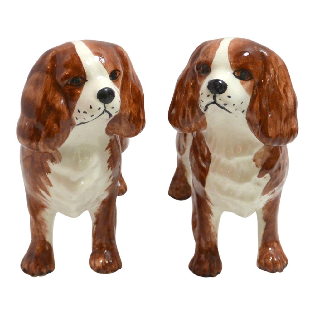 Pair of Italian Porcelain Cavalier Spaniel Figurines (1 of 10)