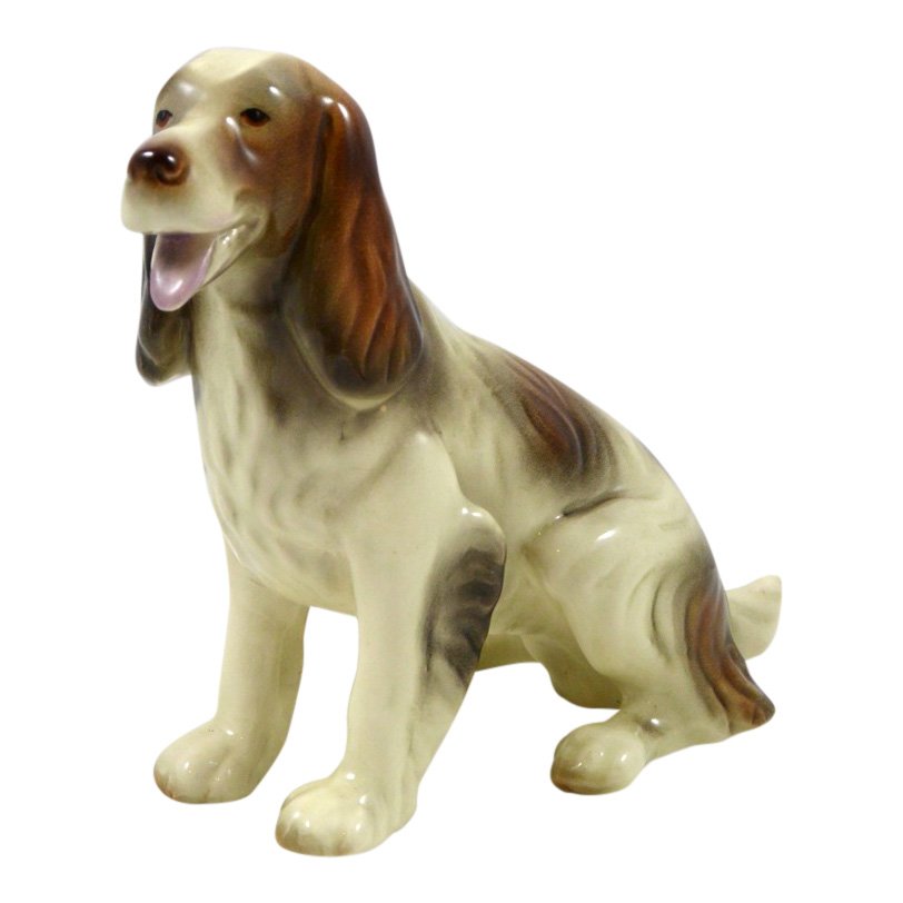 Vintage Goldschneider Sitting Porcelain Spaniel (1 of 9)