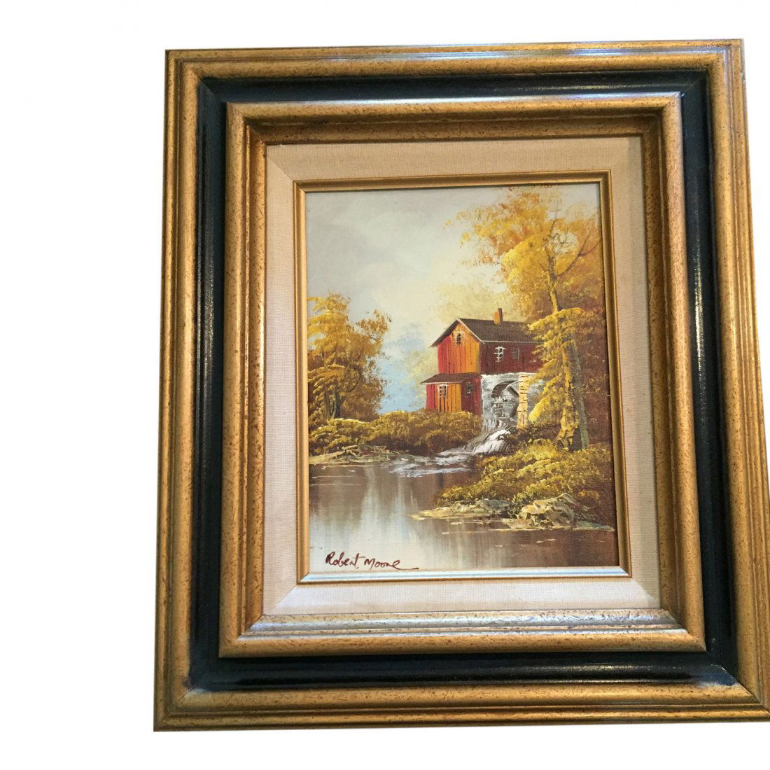 Robert Moore: House: Subject: House Artist: Robert Moore Medium: Oil on wood Image Size: 10 x 8 inches Frame Size: 17 x 15 inches Signed bottom left No Reserve: This lot starts at $1 and has no reserve as a courtesy so th