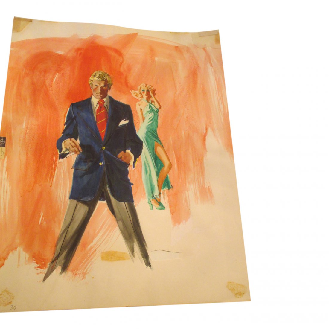 Man in Blue Jacket Watercolor (1 of 2)