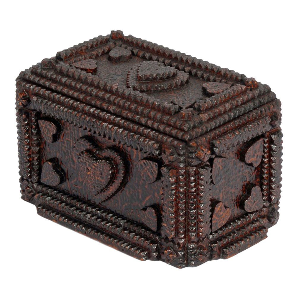 Early 20th C Handmade Love Token Tramp Art Box (1 of 6)