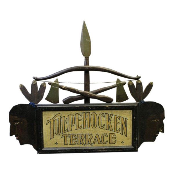 Carved Wood Summer Camp Sign, 1930s (1 of 1)