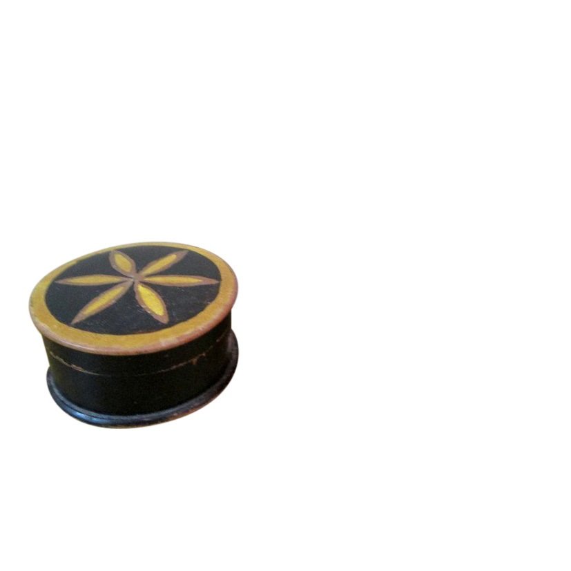 Early 19th C Hex Decorated Trinket Box (1 of 6)