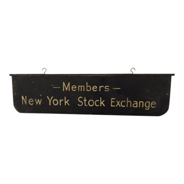 Wood Double Sided NYSE Sign, 1940s (1 of 4)