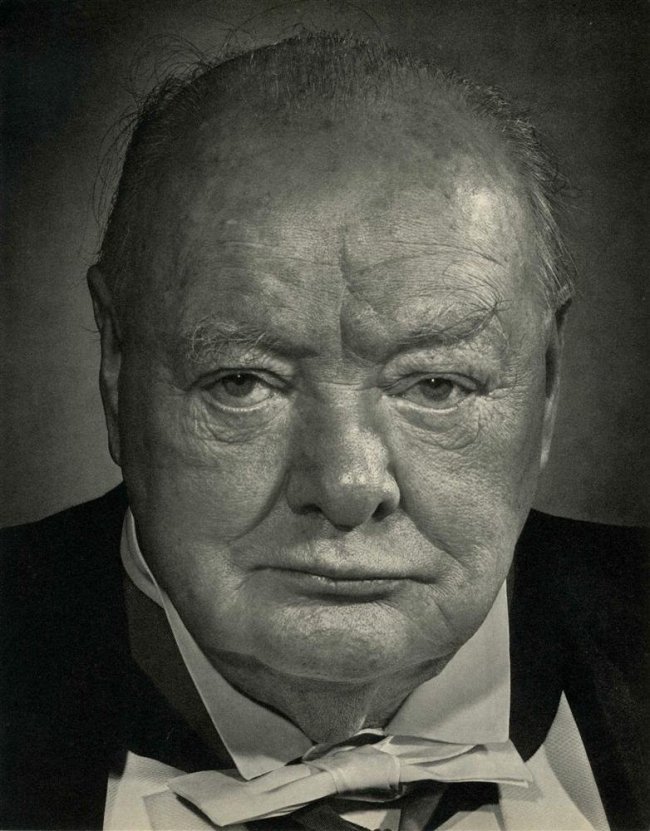 Yousuf Karsh: Winston Churchill: Title: Winston Churchill Artist: Yousuf Karsh Medium: Vintage Sheet-Fed Gravure Date: 1960 Printer: Enschede & Sons, Netherlands Image Size: 9 x 11.5 inches Yousuf Karsh was an Armenian-Canadian photo