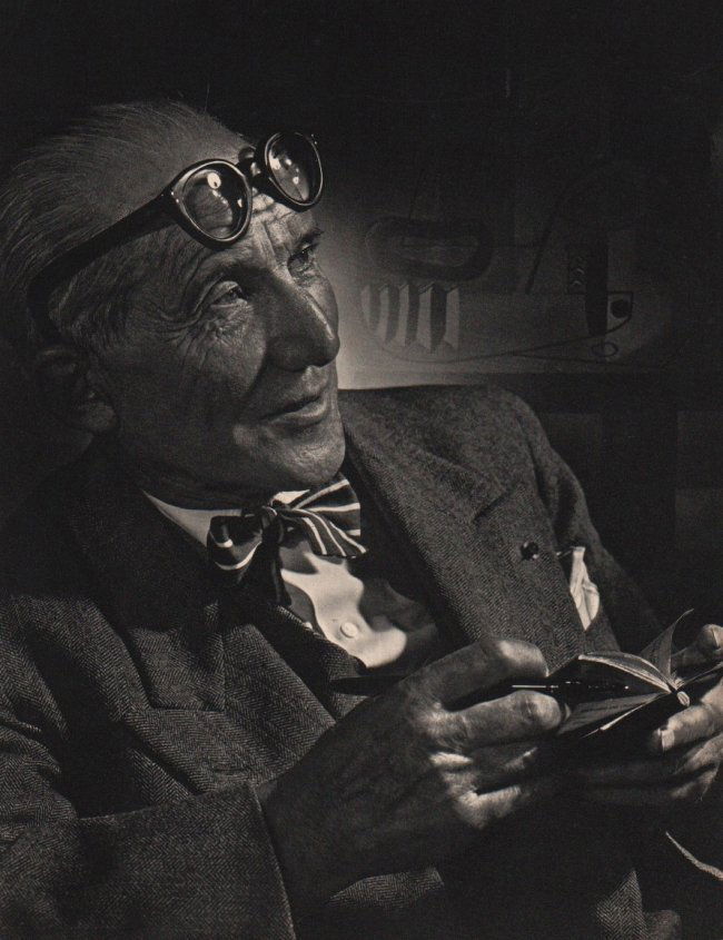Yousuf Karsh: Le Corbusier: Title: Le Corbusier Artist: Yousuf Karsh Medium: Vintage Sheet-Fed Gravure Date: 1960 Printer: Enschede & Sons, Netherlands Image Size: 9 x 11.5 inches Yousuf Karsh was an Armenian-Canadian photograph