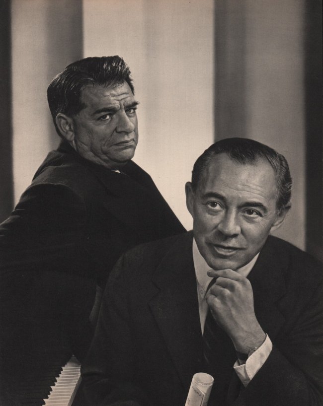 Yousuf Karsh: Rodgers & Hammerstein: Title: Rodgers & Hammerstein Artist: Yousuf Karsh Medium: Vintage Sheet-Fed Gravure Date: 1960 Printer: Enschede & Sons, Netherlands Image Size: 9 x 11.5 inches Yousuf Karsh was an Armenian-Canadian p