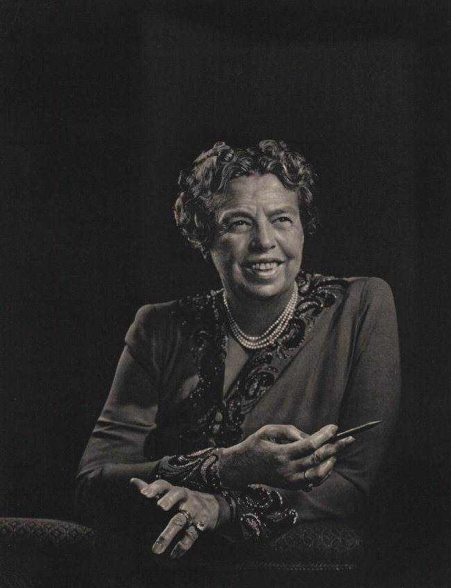 Yousuf Karsh: Eleanor Roosevelt: Title: Eleanor Roosevelt Artist: Yousuf Karsh Medium: Vintage Sheet-Fed Gravure Date: 1960 Printer: Enschede & Sons, Netherlands Image Size: 9 x 11.5 inches Yousuf Karsh was an Armenian-Canadian photo