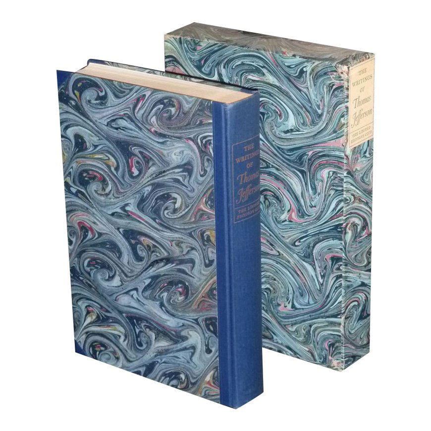 The Writings of Thomas Jefferson: Book Title: The Writings of Thomas Jefferson Illustrator: Lynd Ward Publisher: Stinehour Press, Vermont Date: 1967 Limited Editions Club Hardcover with slipcase Size: 4to, 9 - 12 inches tall Signed L