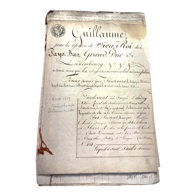 Seven Archive Manuscripts, Luxembourg & France, 1818 (1 of 3)