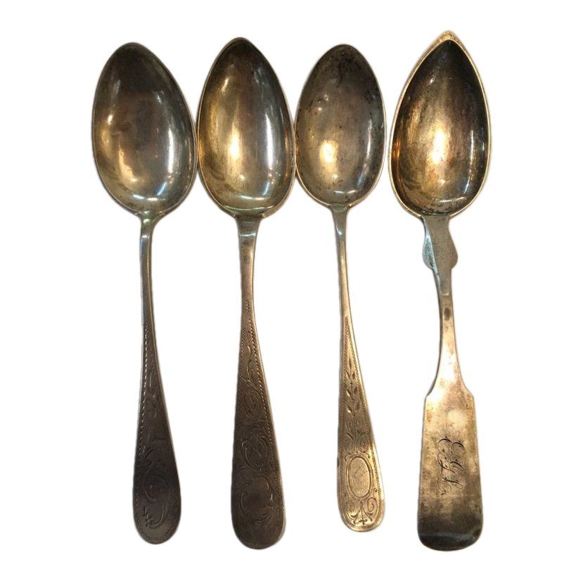 Four Assorted Big Silver Spoons (1 of 6)