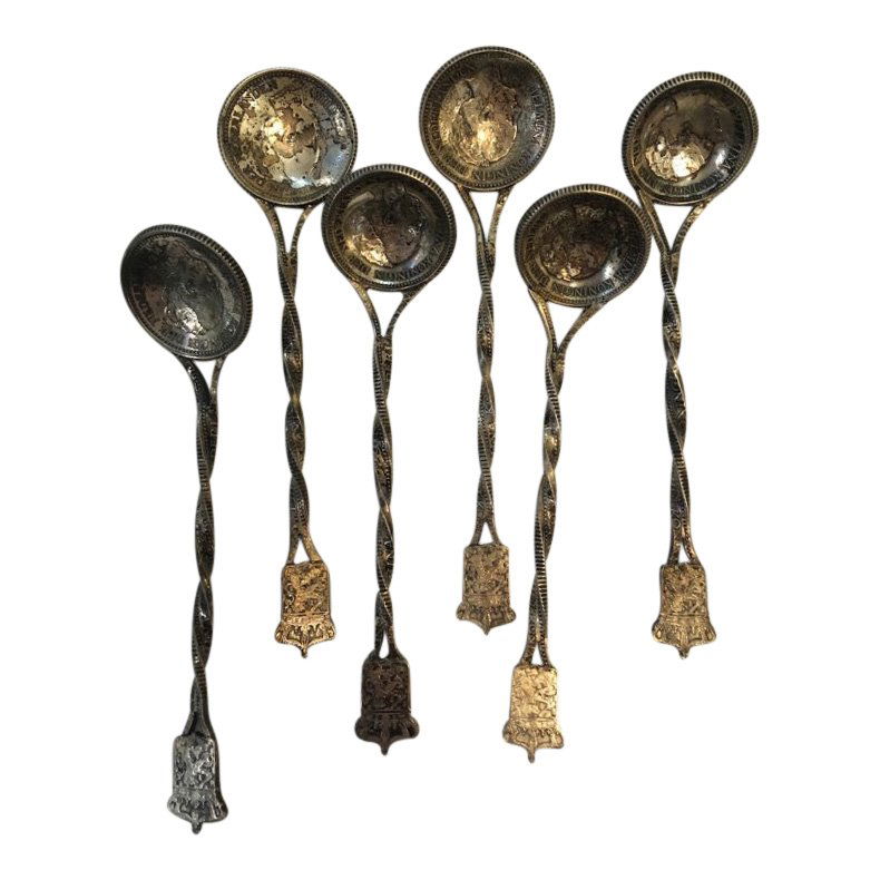 Six Silver Coin Tea Spoons (1 of 5)